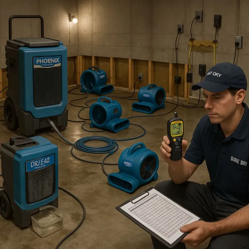 Structural Drying and Dehumidification process in North Plains, OR